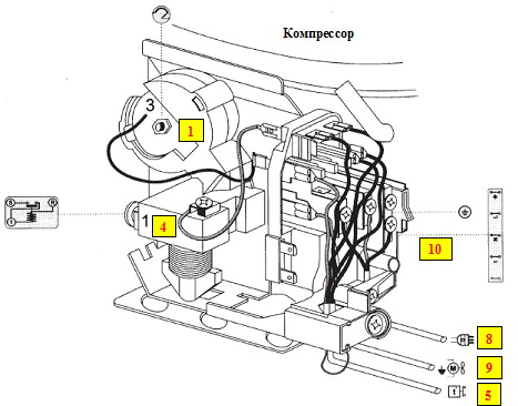 Сборка термостата и реле компрессора